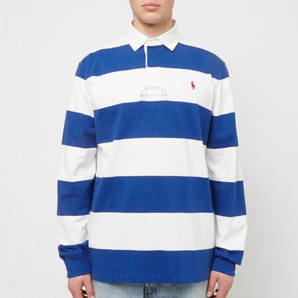 Polo Ralph Lauren Other - Polo Ralph Lauren Striped Classic Fit Rugby Shirt Blue & White Size Large